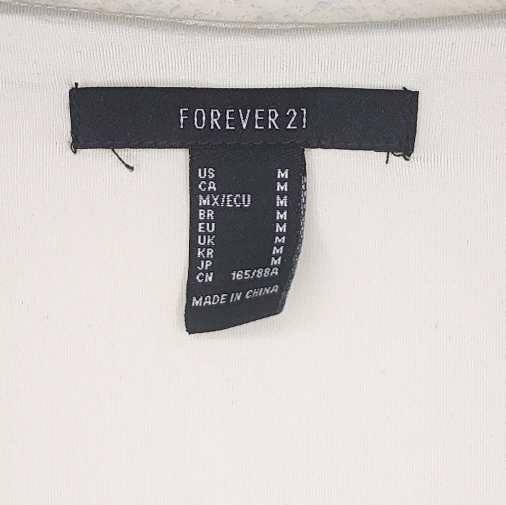 FOREVER 21 white long sleeve bodysuit, size M - Picture 3 of 4